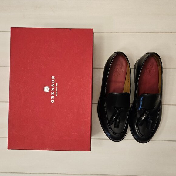 Grenson Black Leather Merlin Tassel Loafers - 10 UK/11 US main image 7